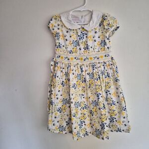 Bonnie Jean Yellow and Blue Floral Dress